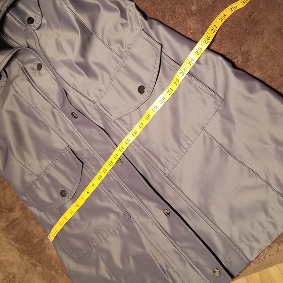 London Fog Women's Ladies' Spring Fall Pea Coat / Sz XL / Grey w metallic sheen - Picture 13 of 17